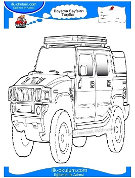 Çocuklar İçin Hummer Boyama Sayfaları 